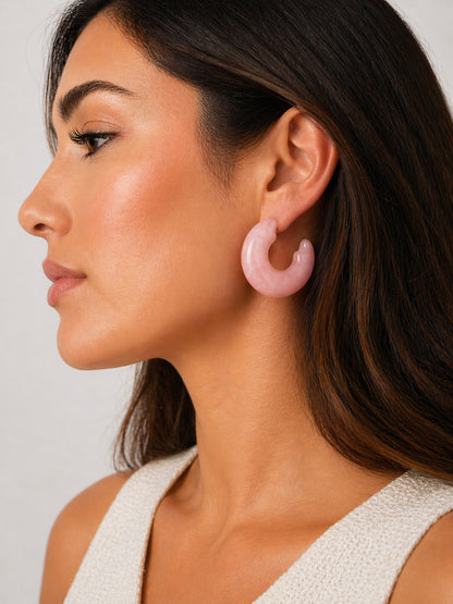 Blush Rena Resin Hoops