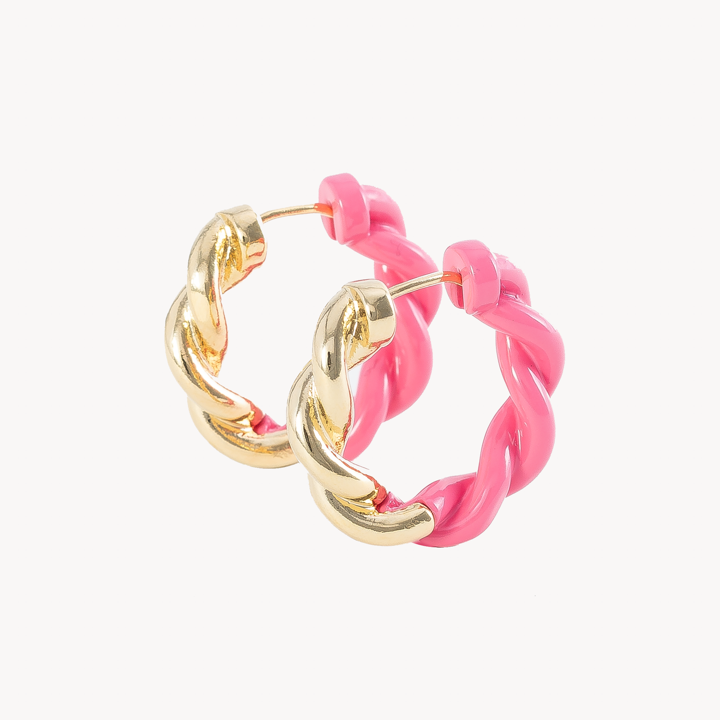 Pretty in Pink Enamel Hoops