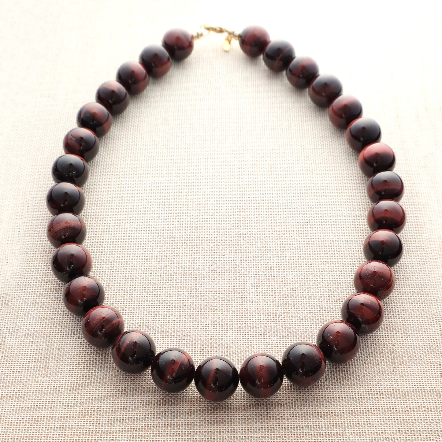 Large Sphere Red Tigers Eye Necklace