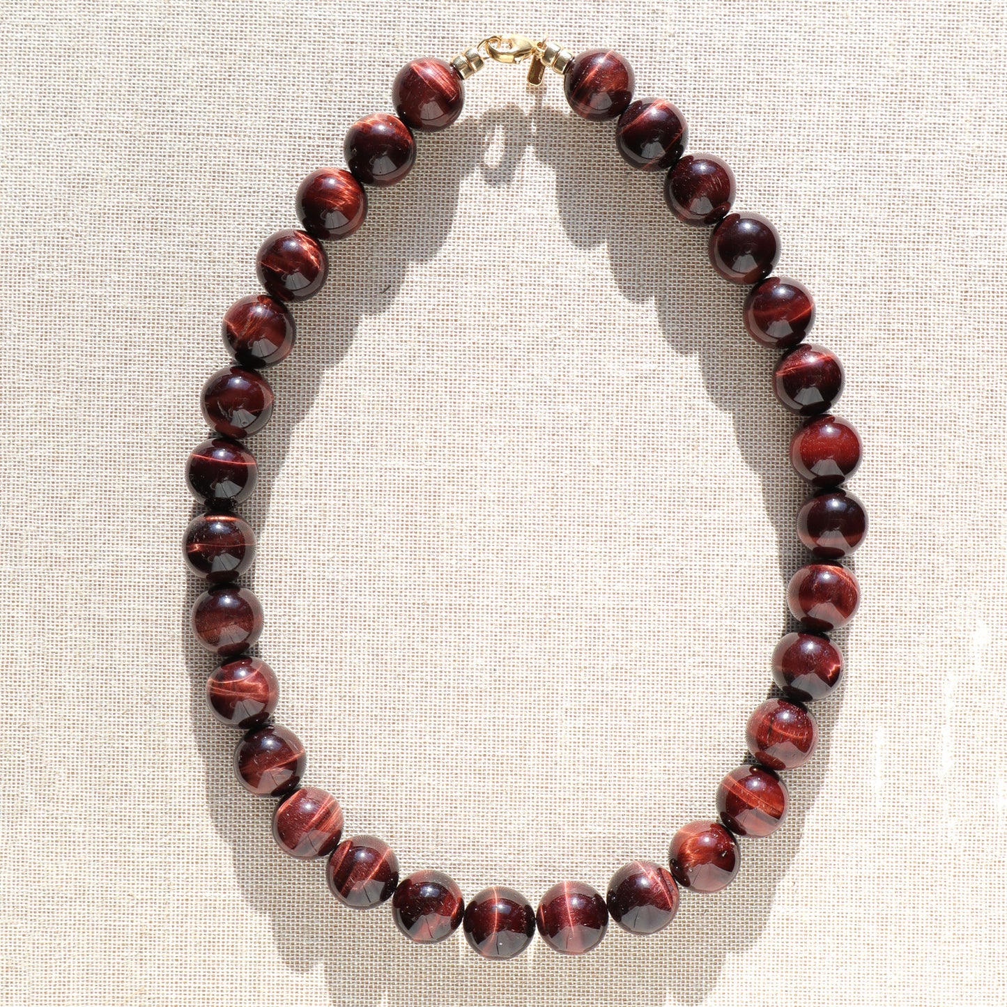 Large Sphere Red Tigers Eye Necklace