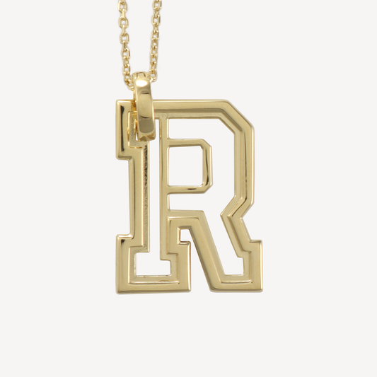 Oversized R Pendant Necklace