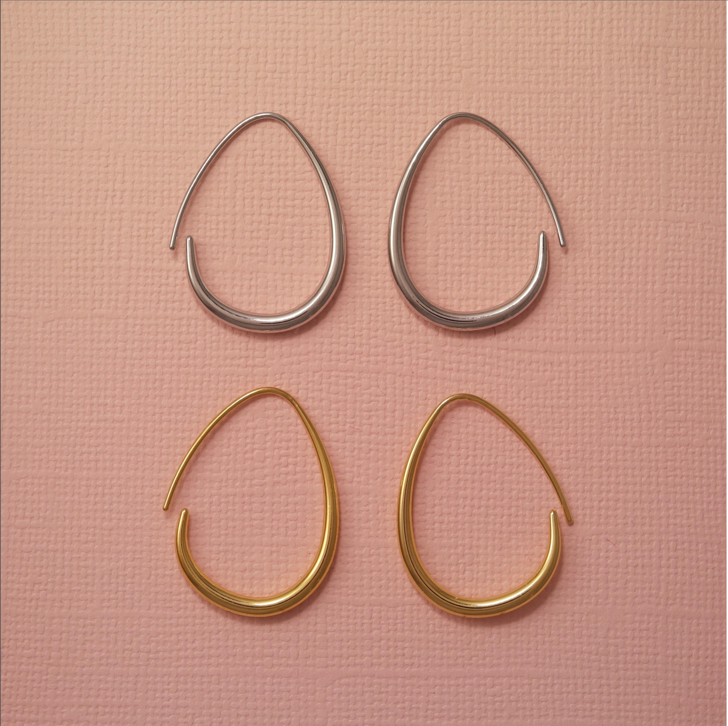 Silver Aero Threader Hoops