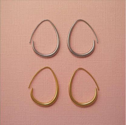 Silver Aero Threader Hoops