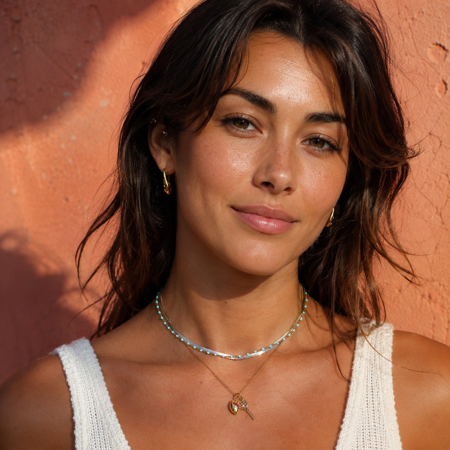 Serena Tennis Charm Necklace