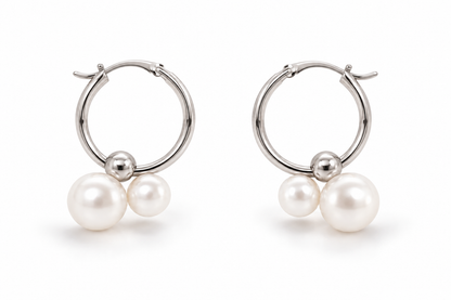 Pearl Bubble Hoop Earring