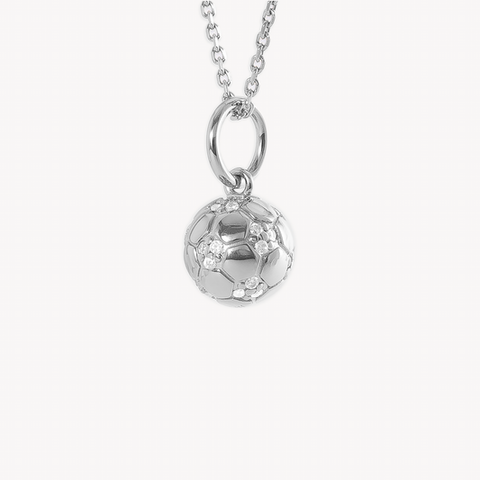 Silver Beckham Soccer Necklace