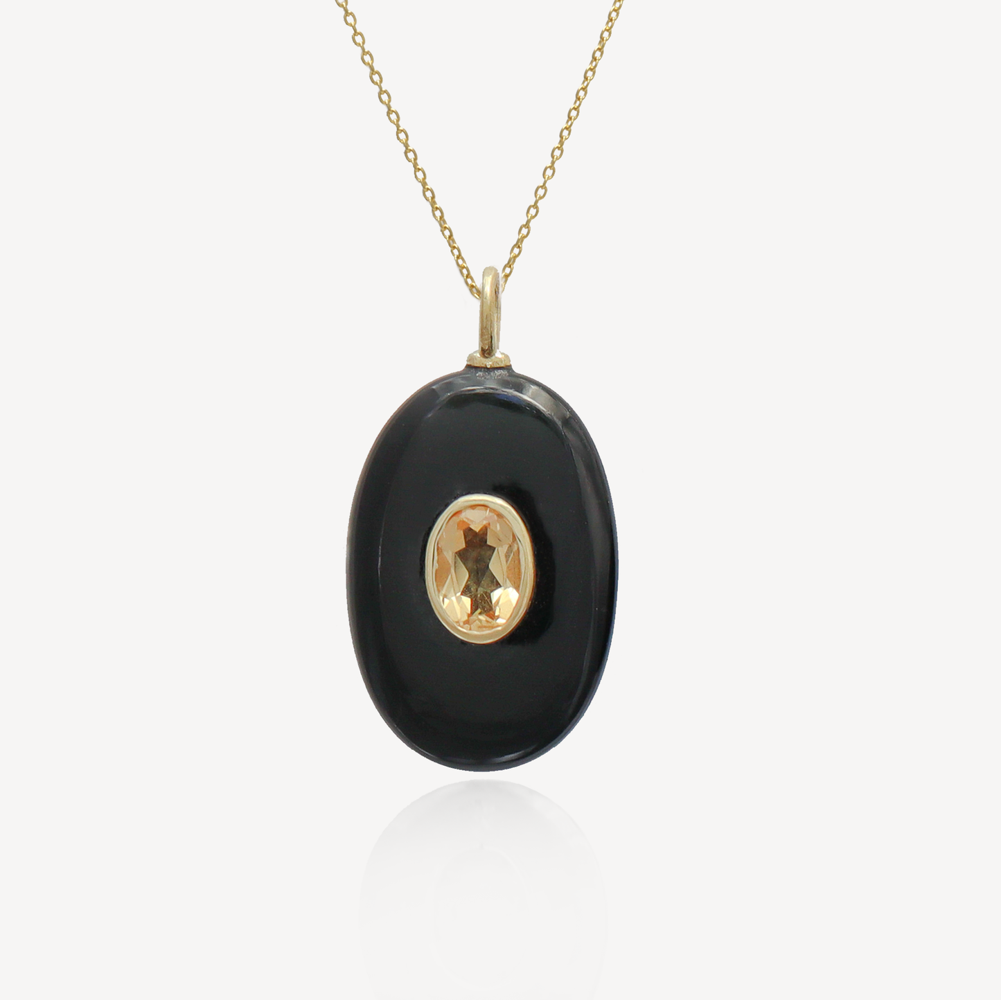 Large Sol Black Onyx and Citrine Pendant