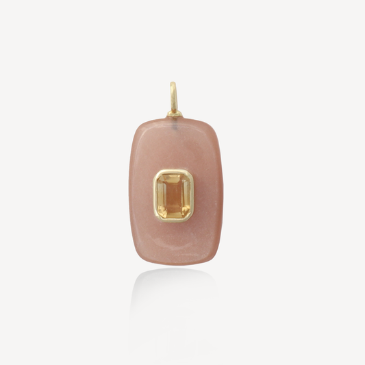 Large Sol Sunstone and Citrine Pendant (No Chain)