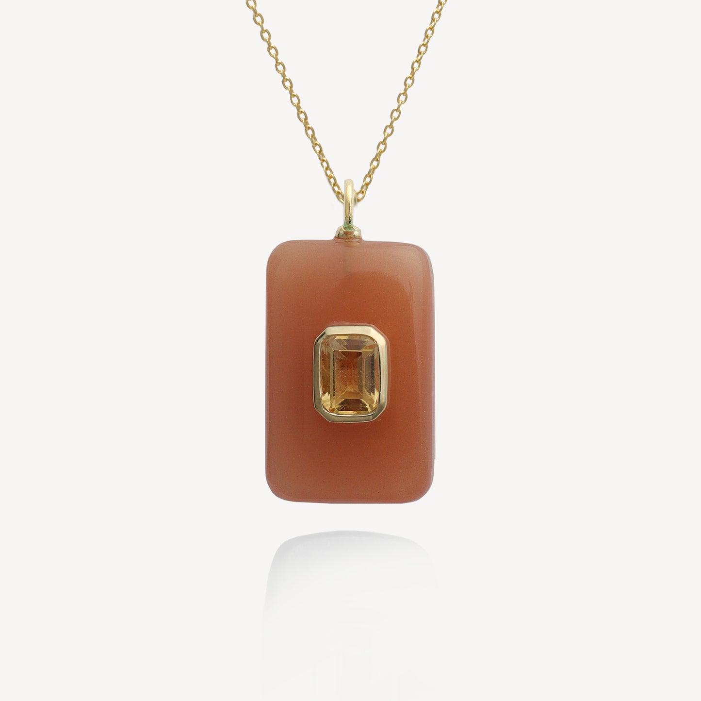 Large Sol Sunstone and Citrine Pendant