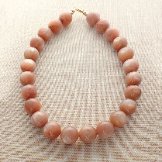 Large Sphere Sunstone Necklace