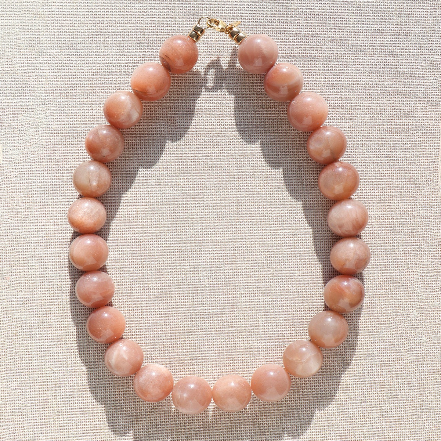 Large Sphere Sunstone Necklace