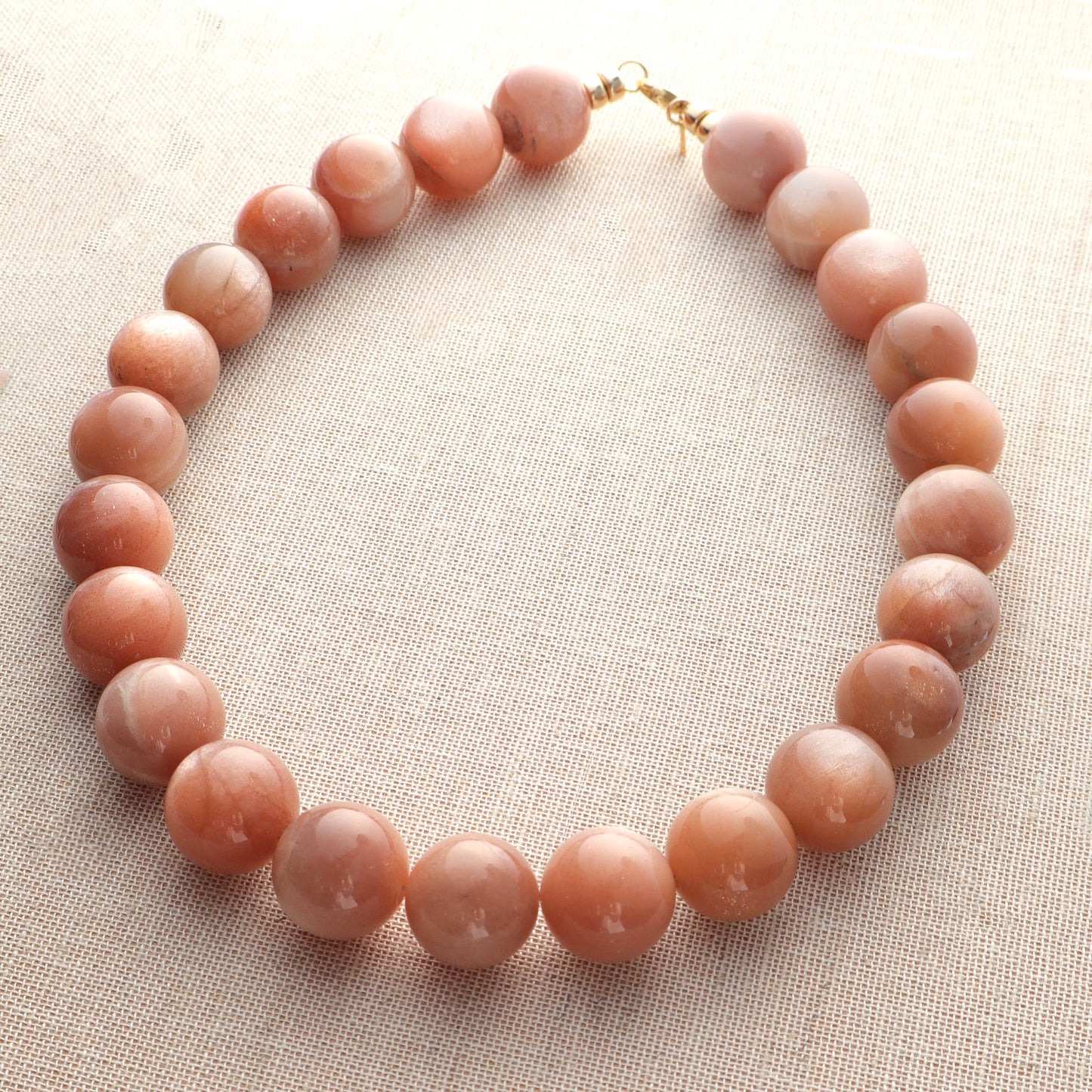 Large Sphere Sunstone Necklace