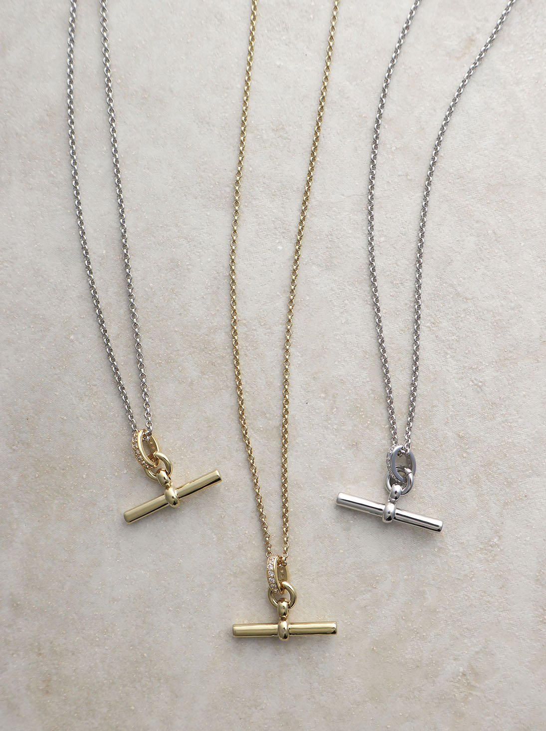 T Bar Necklace - Gold, Silver & Two-Tone | Hye Jane
