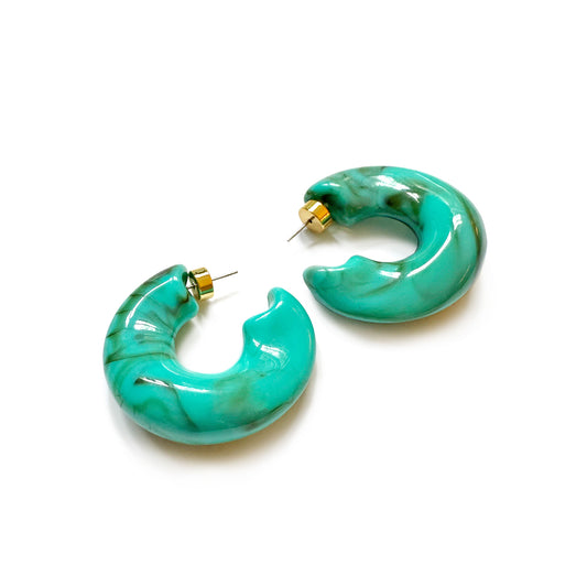 Turquoise Rena Resin Hoops