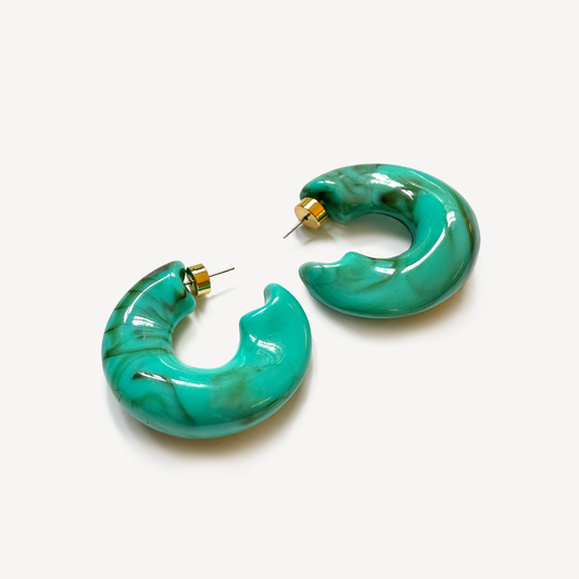 Turquoise Rena Resin Hoops