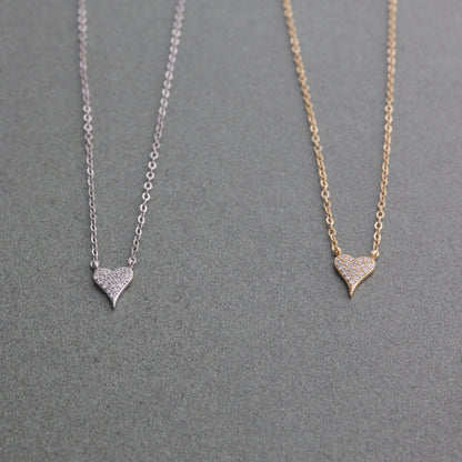 Pave Heart and Soul Chain Necklace