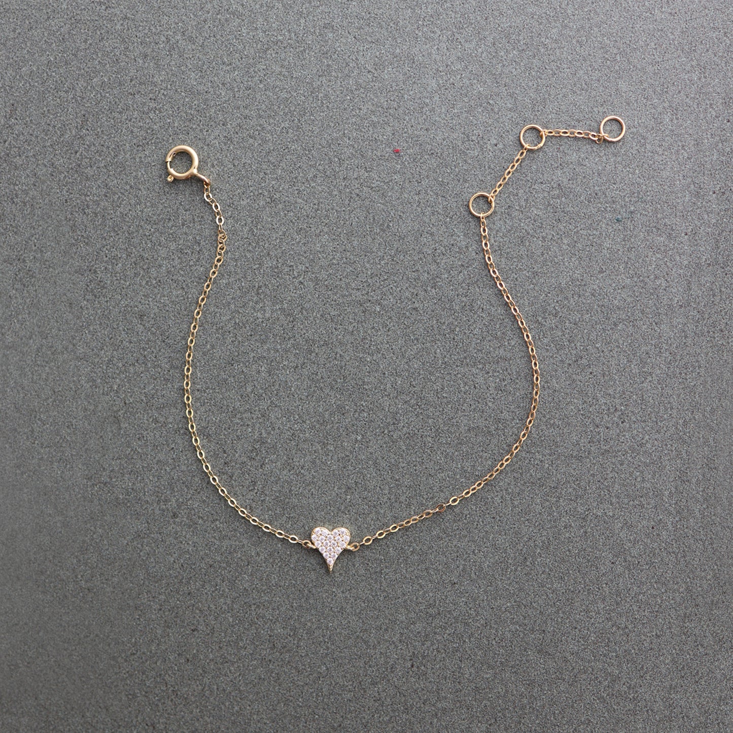 Pave Heart and Soul Chain Bracelet