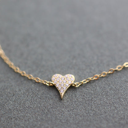 Pave Heart and Soul Chain Bracelet