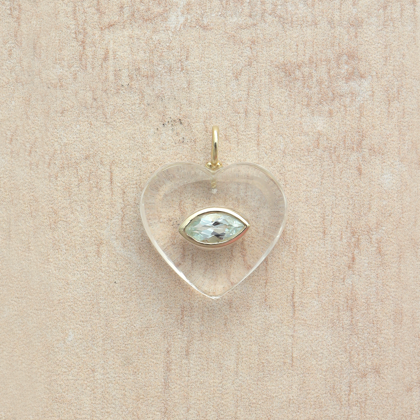 Medium Amie Clear Quartz Marquis Heart Pendant