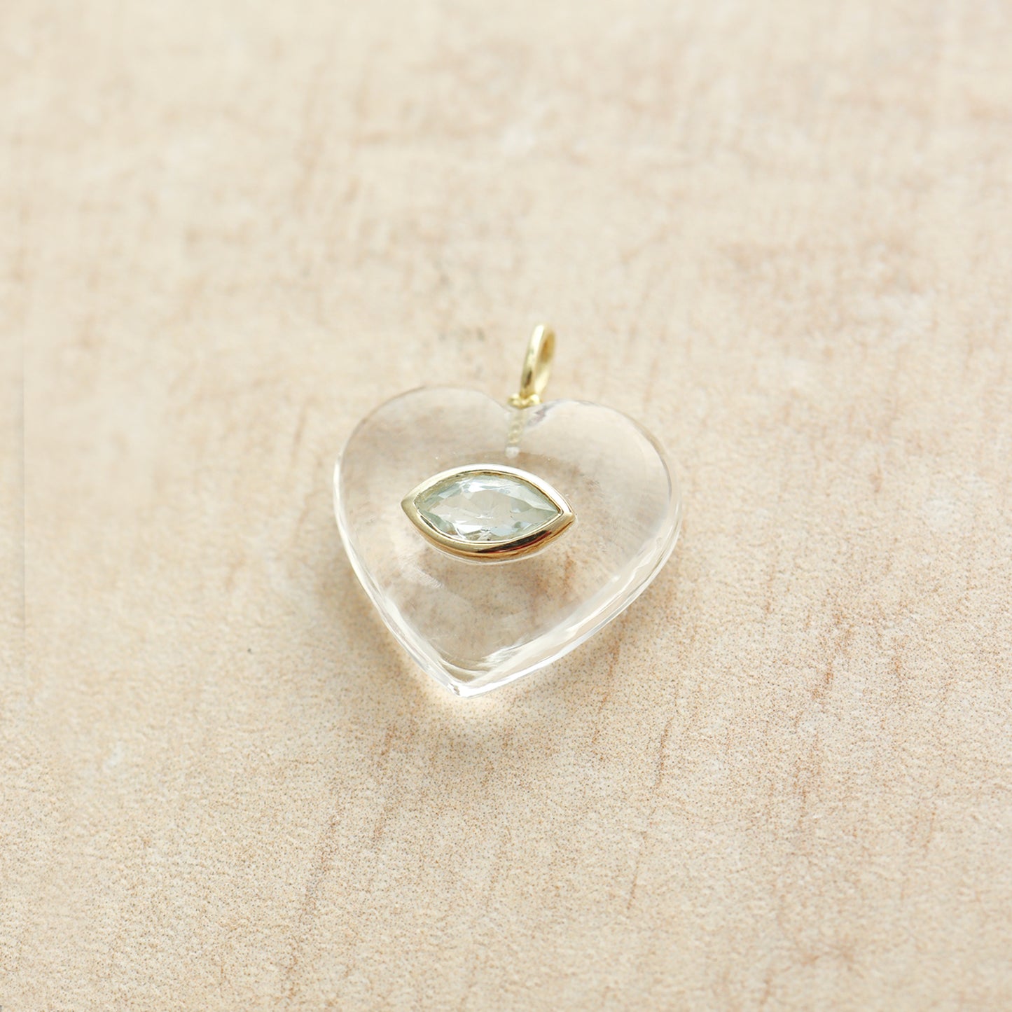 Medium Amie Clear Quartz Marquis Heart Pendant