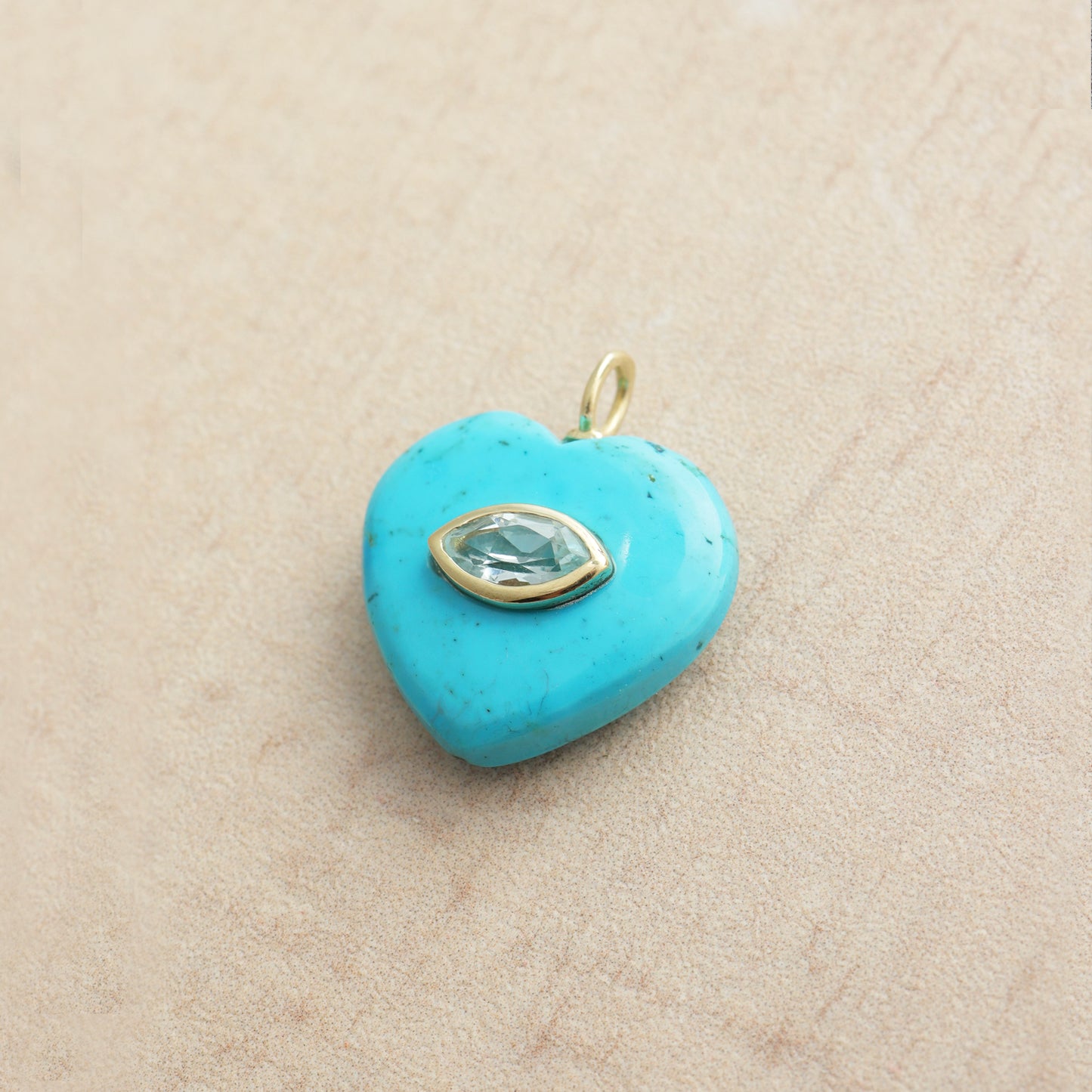 Medium Amie Turquoise Marquis Heart Pendant
