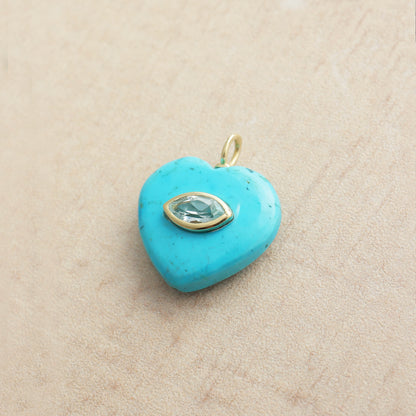 Medium Amie Turquoise Marquis Heart Pendant