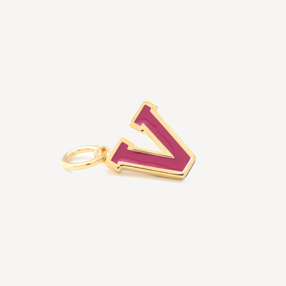 14K Gold Plated Sterling V Charm (No Chain)