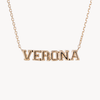 Gold Verona Nameplate Necklace