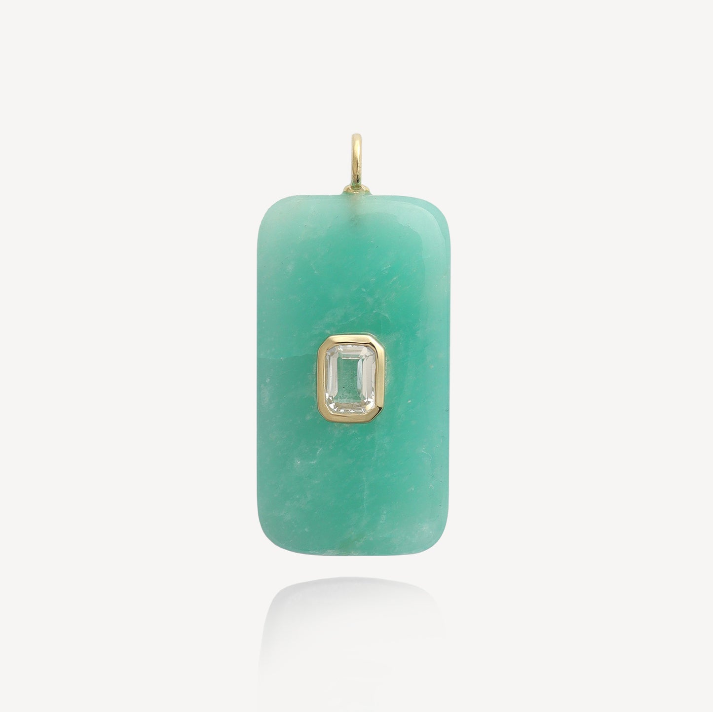 XL Ciel Amazonite with White Topaz Pendant