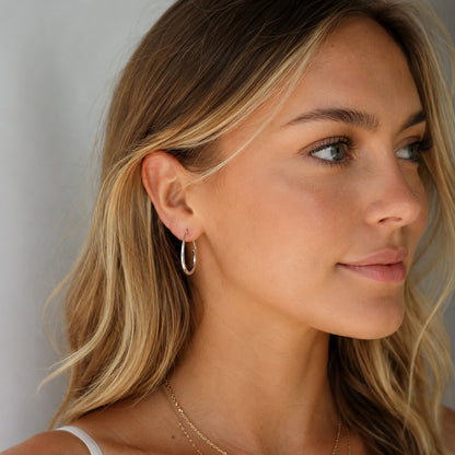 Silver Aero Threader Hoops
