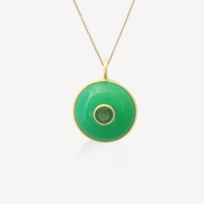 Medium Amie Round Chrysoprase Pendant
