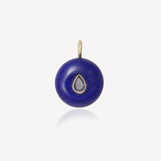 Medium Amie Round Lapis Pendant (No Chain)