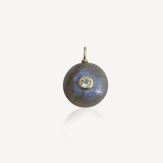 Medium Amie Round Labradorite Pendant (No Chain)