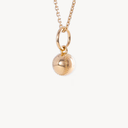 Gold Plated Mae Mini Baseball Necklace