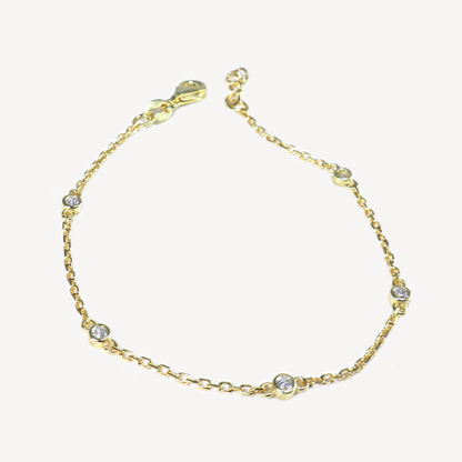 Dotty CZ Station Chain Bracelet