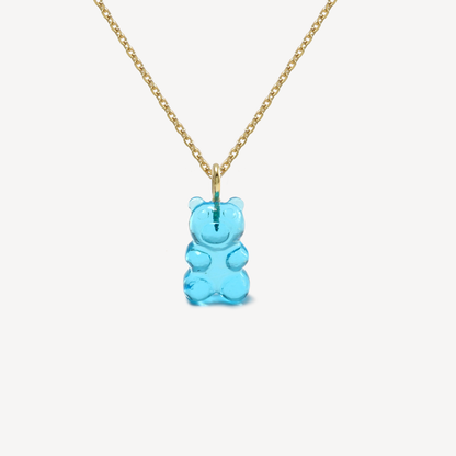 Sky Blue Quartz Gummy Bear Necklace