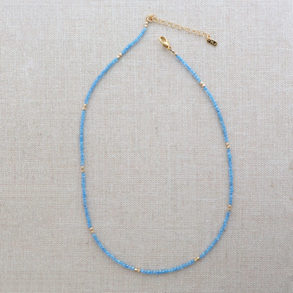 Delicate Blue Zircon Gemstone Necklace