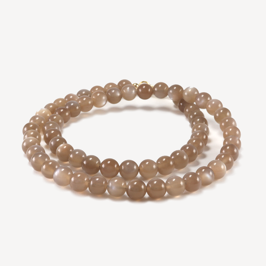 Chocolate Moonstone Beaded Necklace