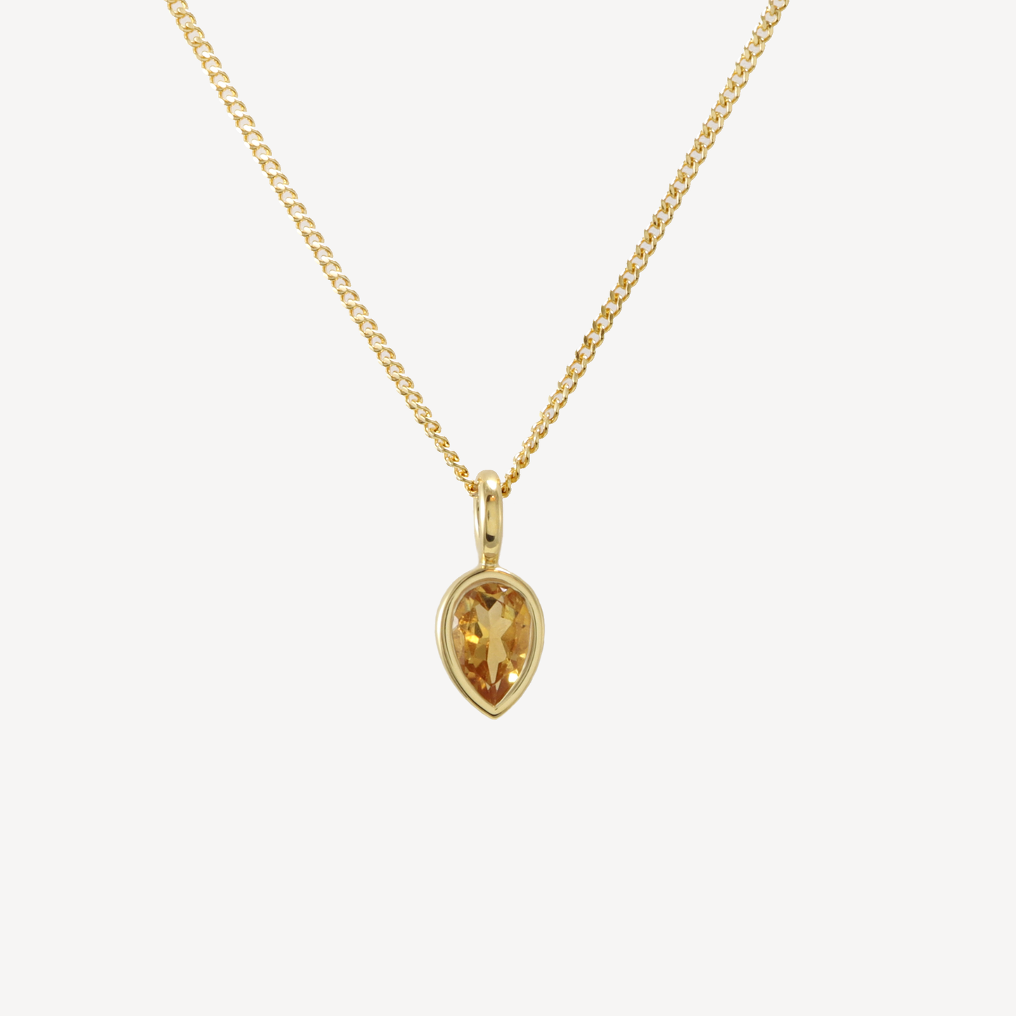 November Citrine Birthstone Necklace