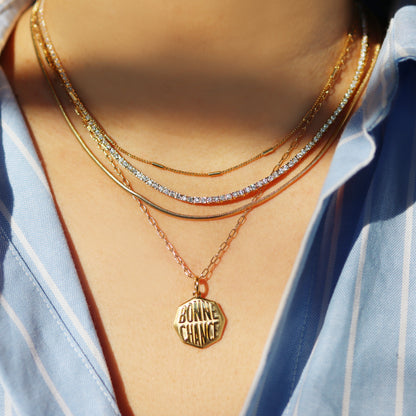 Clear Parker Tennis Necklace