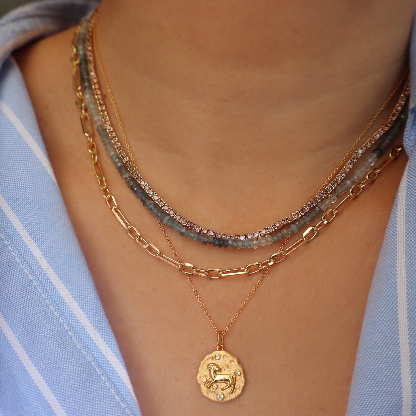 Champagne Parker Tennis Necklace