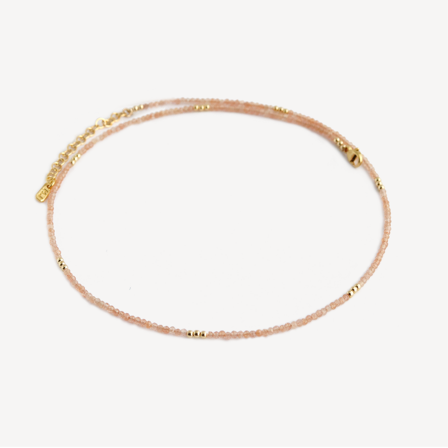 Delicate Peach Zircon Necklace