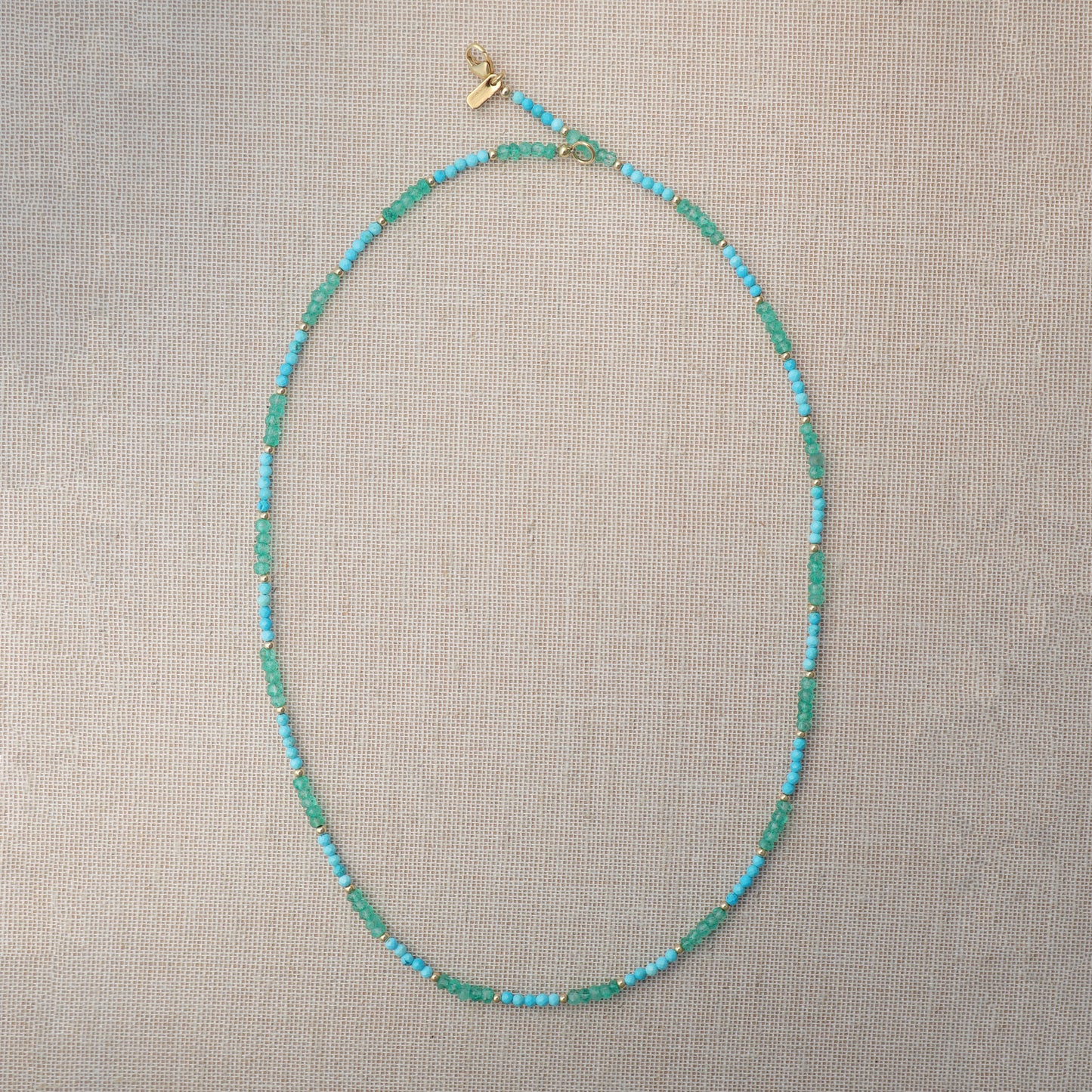 Delicate Turquoise and Green Aventurine Gemstone Necklace