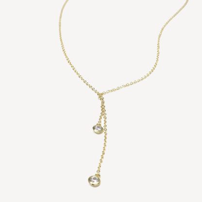 Hazel Double Bezel Y-Necklace