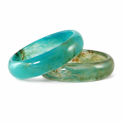 Turquoise Capri Resin Bangle Set