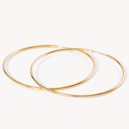 Large Drea De Matteo 14K Gold Plated Sterling Endless Hoops