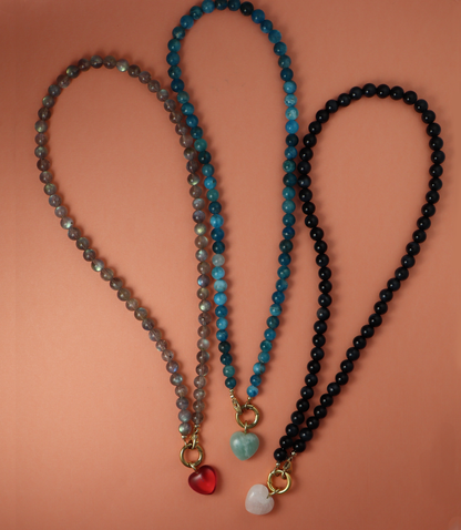 Moyo Gemstone Heart Necklace