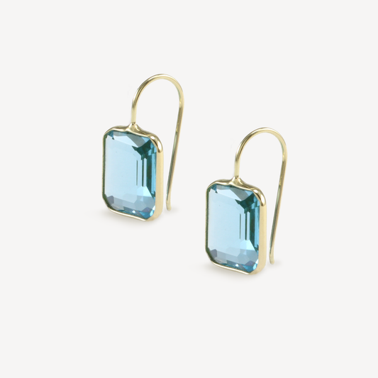 Small Gemma Blue Hydro Quartz Drop Earrings
