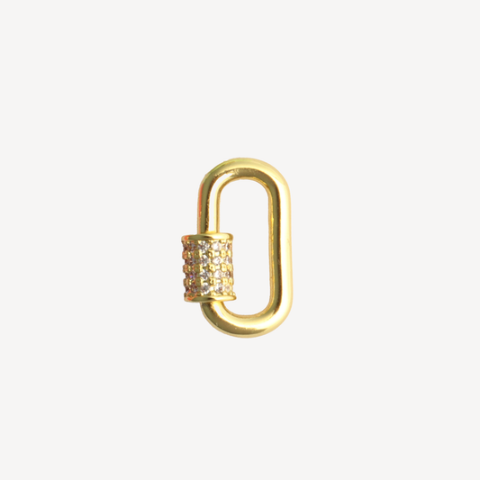 Gold filled carabiner with pave
