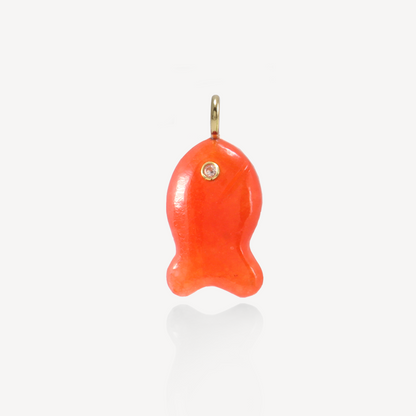Carnelian Goldfish Pendant